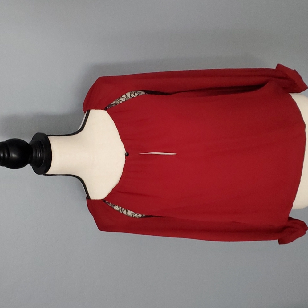 Alice & Olivia Burgundy Blouse
